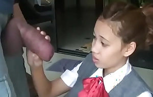 Asian schoolgirl opens around there suck giving load of shit