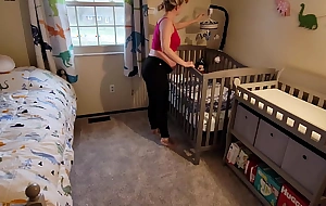 Pregnant step Dam gets stuck in crib plus has round consent help her get out