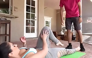 Stepmom seducing him up yoga exercise