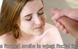 This kind of forced smile is what facial cumshot is for!