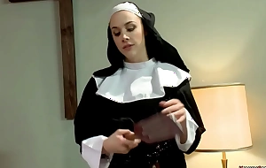 Busty nun paddles ass to ebony