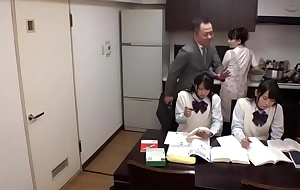 Japanese father tart's his teen daughters