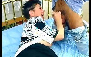 Chubby granny takes young cock