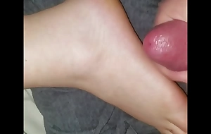 Cum on torpid wife's foot