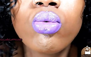 Cumming to my purple lips joi lipstick fetish full lips mouth idolize femdom pov - lady latte