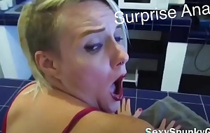 Anal surprise while she cleans be passed on kitchen i fuck her ass with no warning