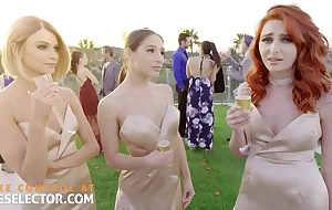 Three bridesmaids with raw tight pussies and one cock