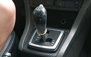 Floozy jumps vulnerable the gearshift knob