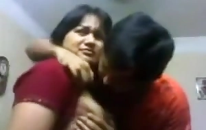 Indian Bhabi n Devar On hollow out Accommodation billet Giving A Kiss & titties engulf