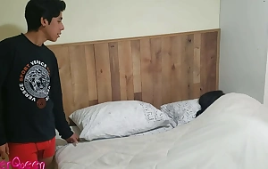 stepson gets fucked for waking in the air stepmom