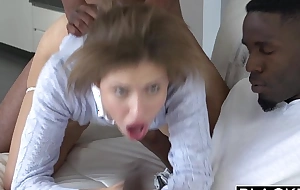 BLACKED Teenager Threesome with Two Monster Dicks