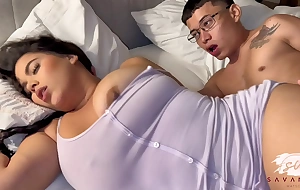 My husband's stepson sneaks into our couch while the cuckold is lethargic - Savannah Watson
