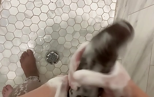 Naughty Stepdaughter listens to stepdad screw her mom to sleep then sneaks into open to to shower with him