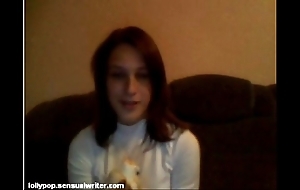 Russian legal age teenager sucks banana greater than webcam, softcore