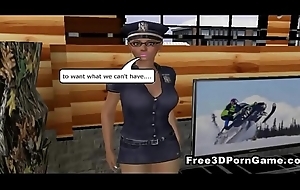 Sexy 3d send-up policewoman marauding down